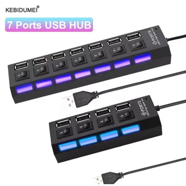 רכזת USB 2.0. 10 יציאות עם מהירות 480Mbps!