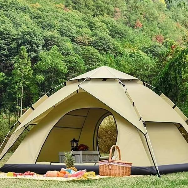 אוהל קמפינג אוטומטי דו-שכבתי – חזק,⛺